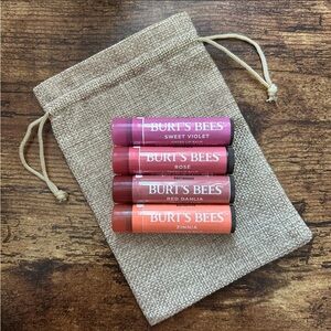 Burt's Bees Tinted Lip Balm Collection - Sweet Violet, Rose, Red Dahlia, Zinnia